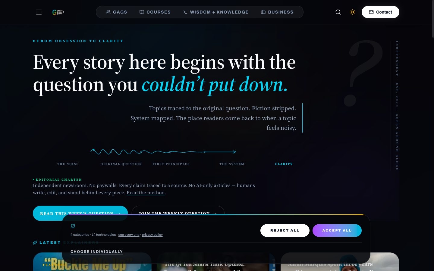 Geeks Around Globe website, from our media portfolio